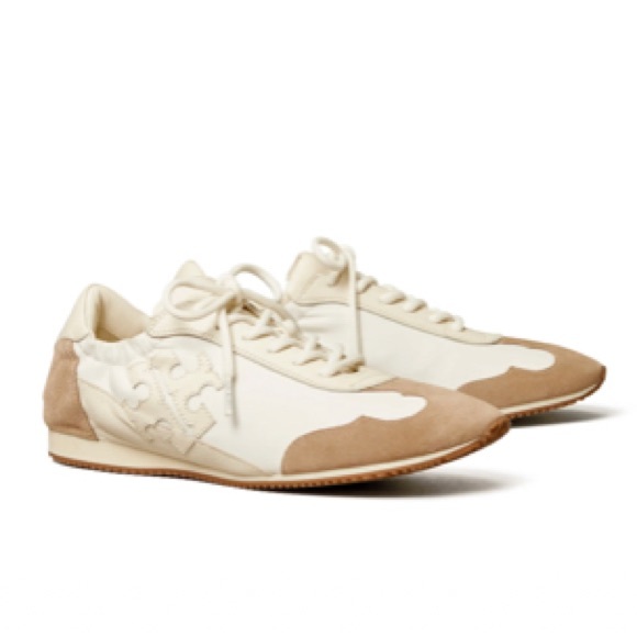 Tory Burch - Tory Sneakers White/New Ivory Suede/Calf Leather NWT - Picture 2 of 8